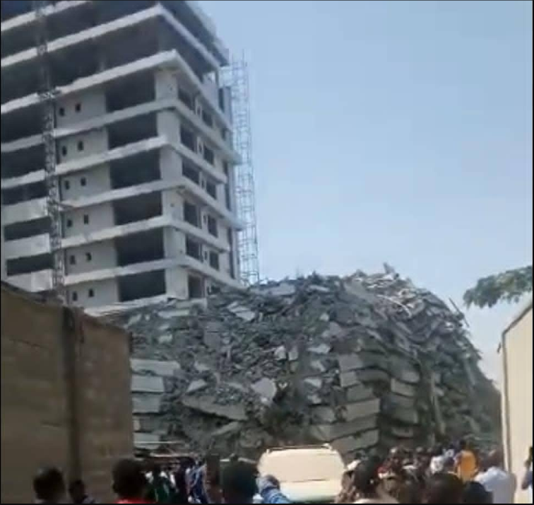 BREAKING: 21-Storey Building Collapses In Lagos